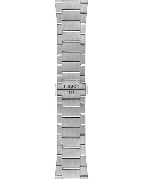 Bracelet en acier inoxydable de la Tissot PRX UFO Robot Goldorak avec fermoir papillon gravé Tissot 1853.