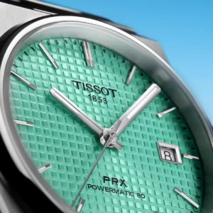Tissot PRX Powermatic 80 40 mm, bracelet acier, cadran vert claire
