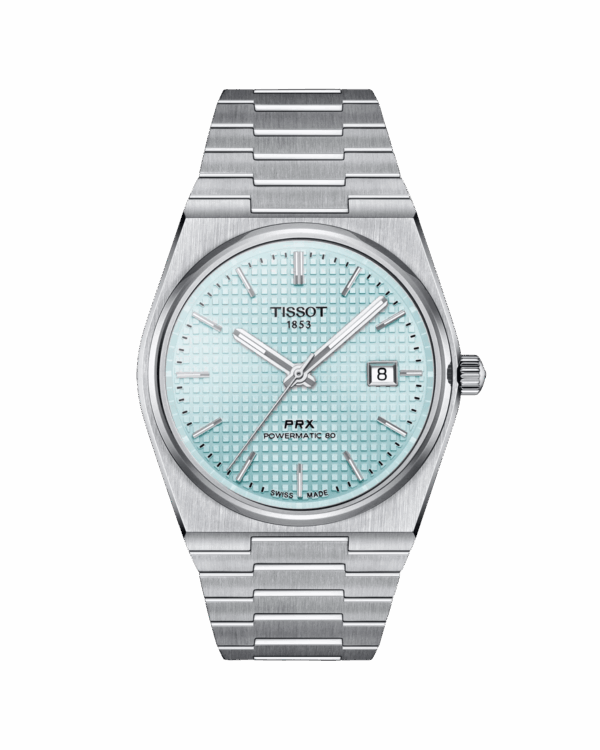 Tissot PRX Powermatic 80 40 mm, bracelet acier, cadran bleu glacier
