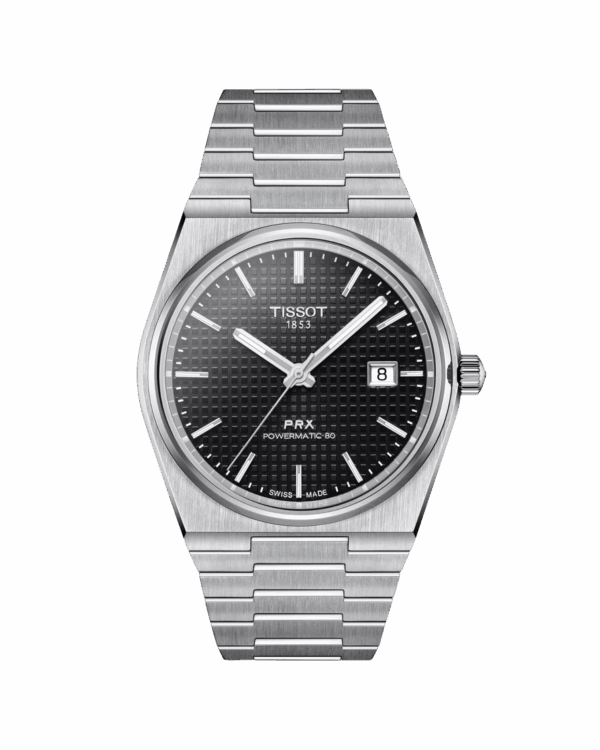 Tissot PRX Powermatic 80 40 mm, bracelet acier, cadran noir