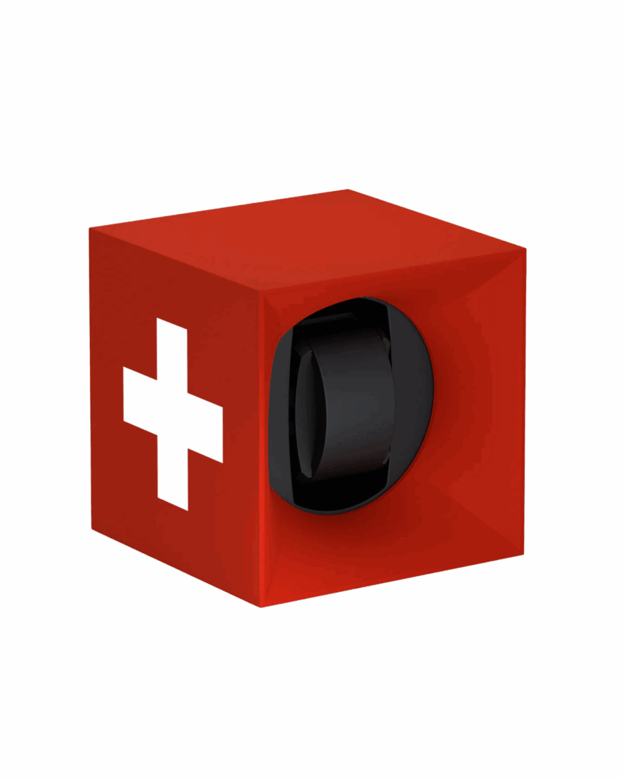SwissKubik Startbox Soft Touch Rouge – Remontoir 1 Montre Croix suisse