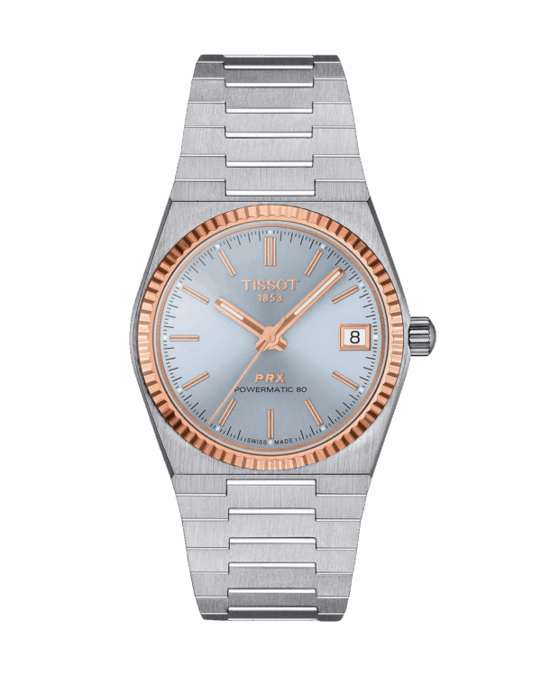 Tissot PRX 35mm Goldlünette Bleu