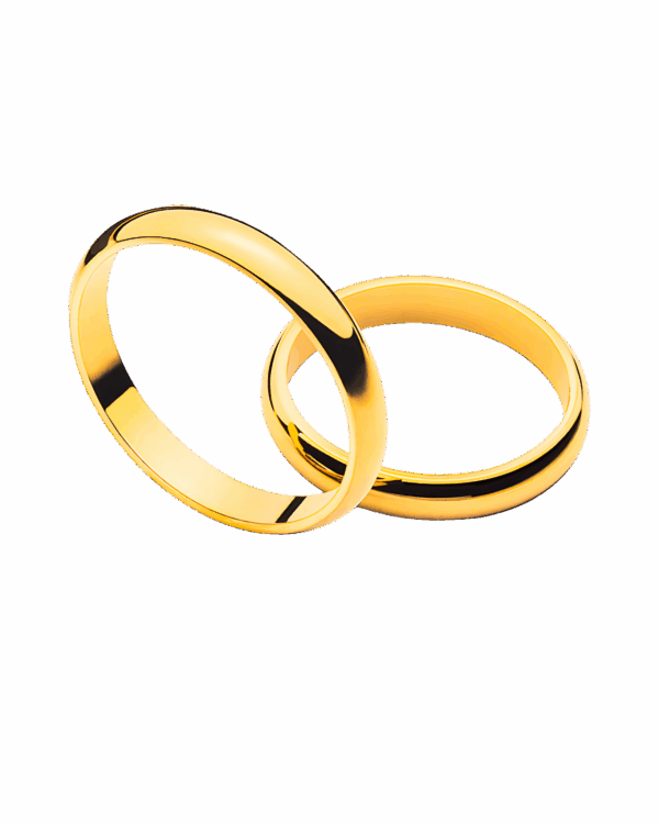 Alliance demi bombé or jaune 750 3.4mm-3