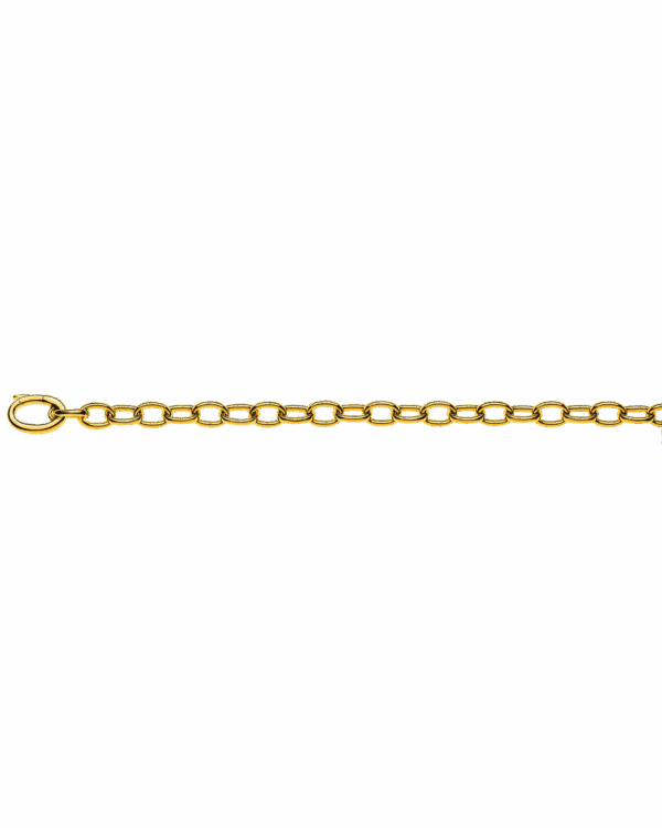 Collier ancre ovale or jaune 750 fait main 45cm