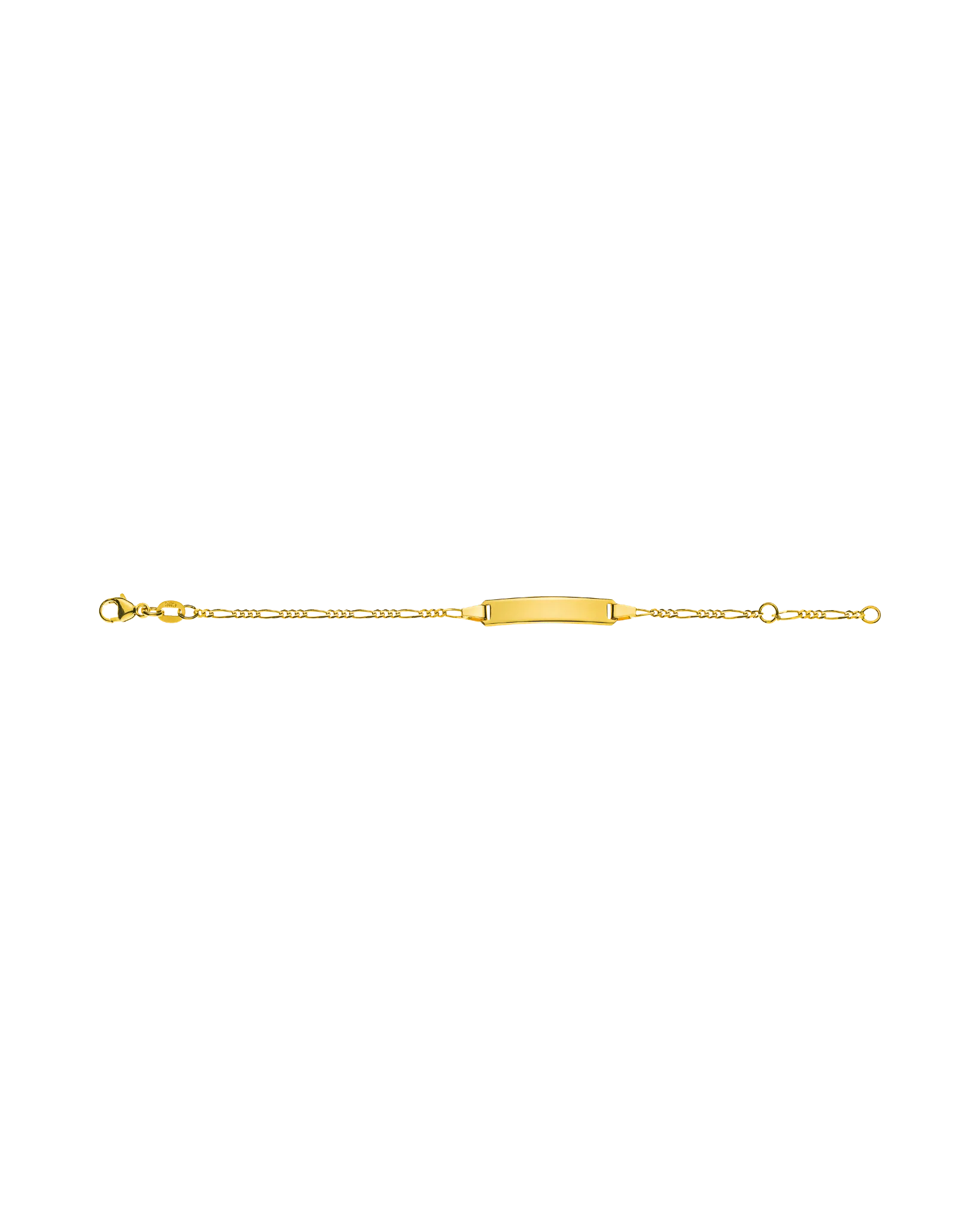 Bracelet d'identité figaro diamantée pour enfants or jaune 585