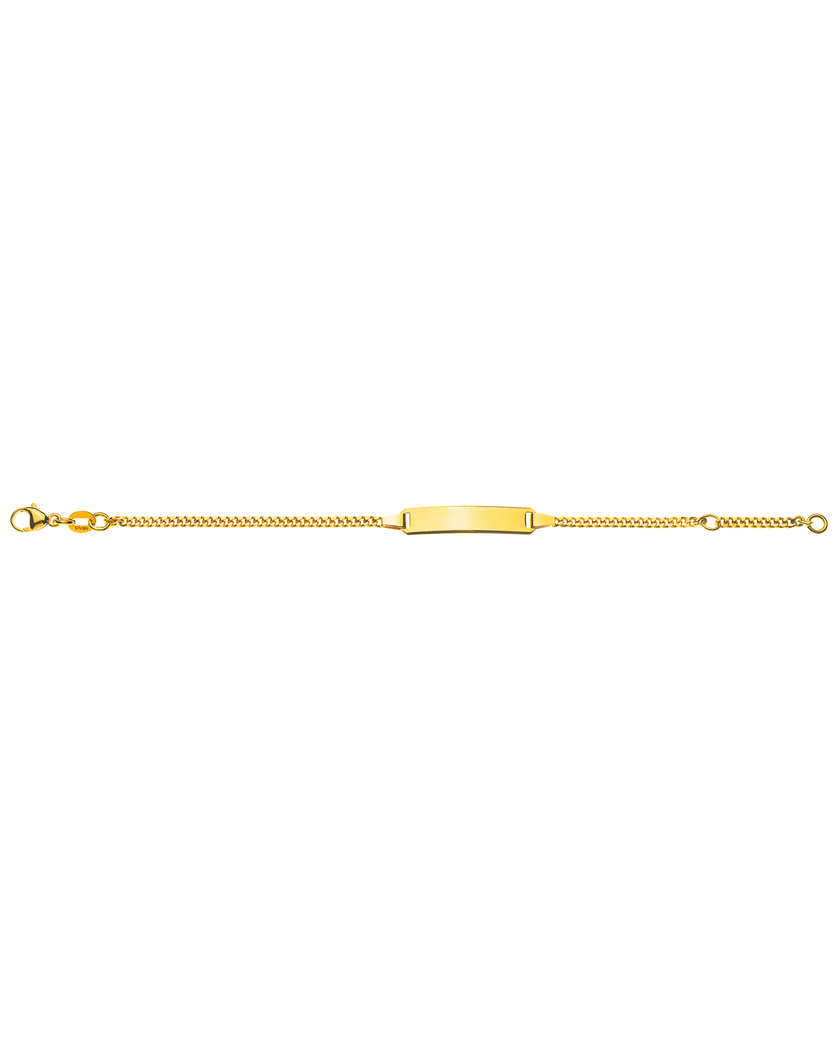 Bracelet d'identité gourmette limée pour enfants or jaune 750
