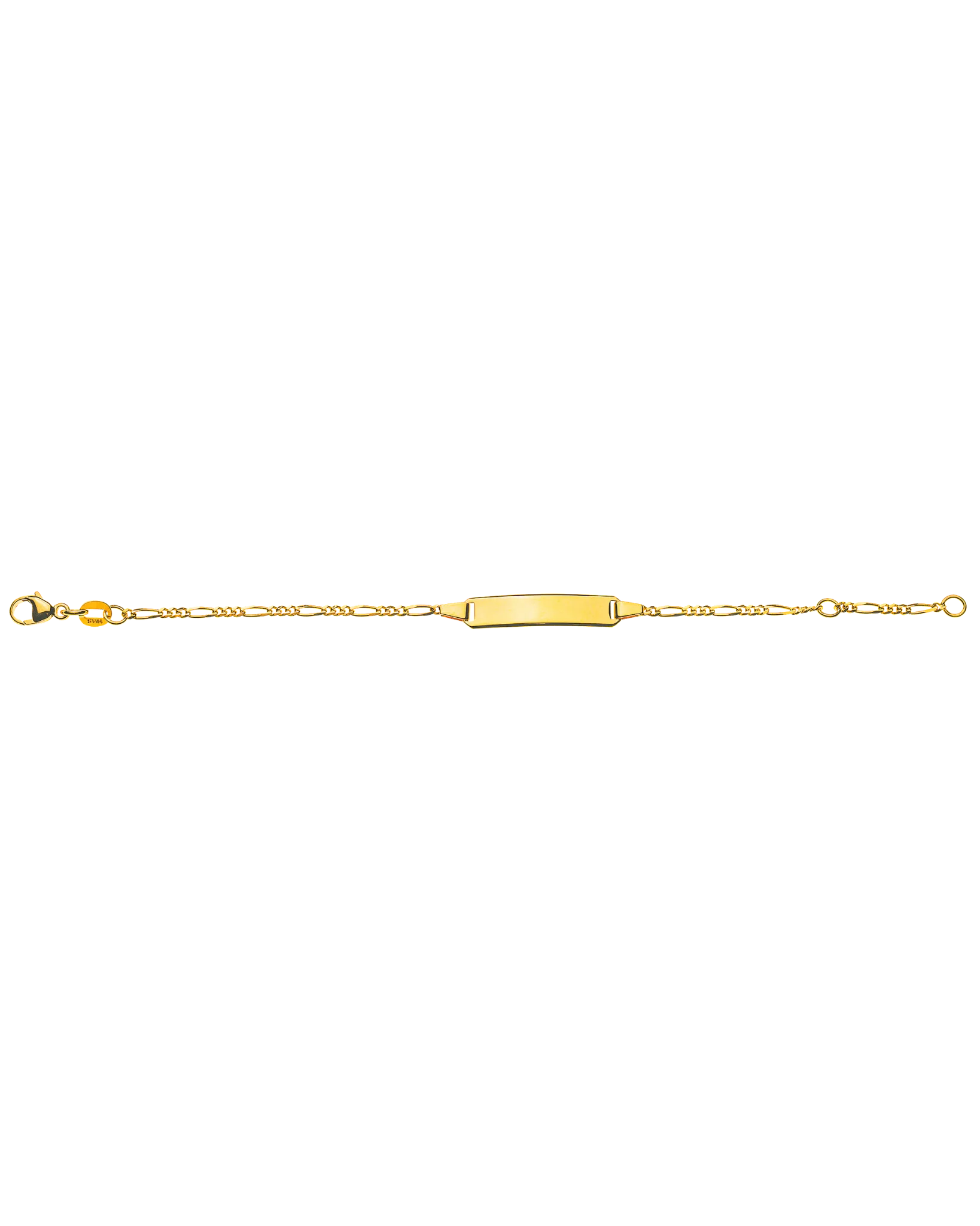 Bracelet d'identité figaro diamantée pour enfants or jaune 750