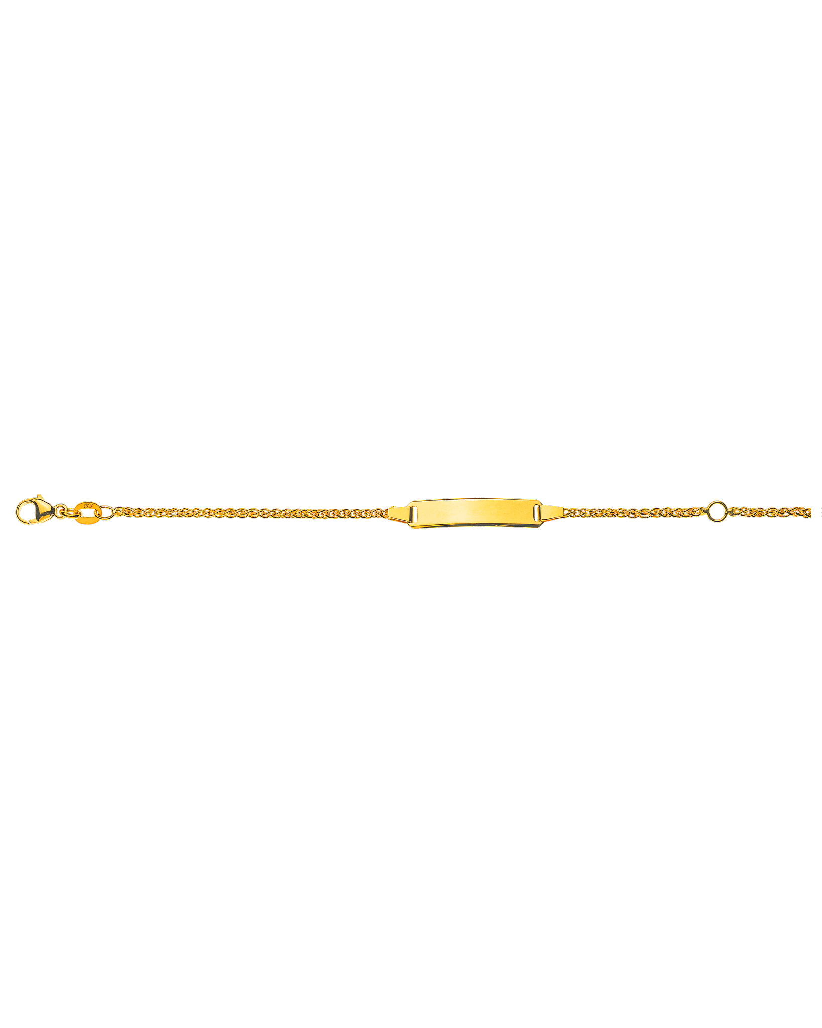 Bracelet d'identité palmier pour enfants or jaune 750