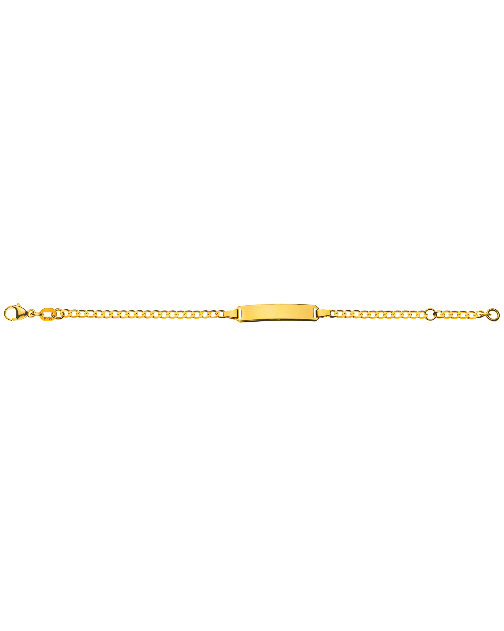 Bracelet d'identité gourmette ouverte diamantée pour enfants or jaune 750