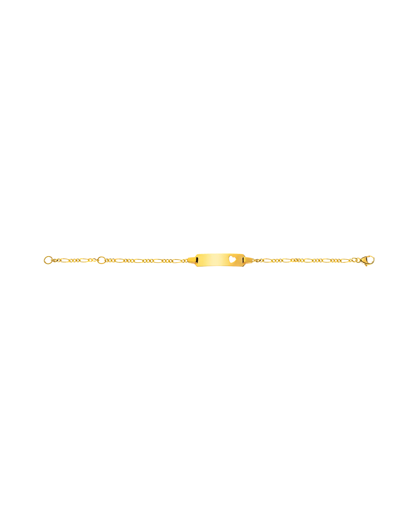 Bracelet d'identité figaro diamantée pour enfants or jaune 750