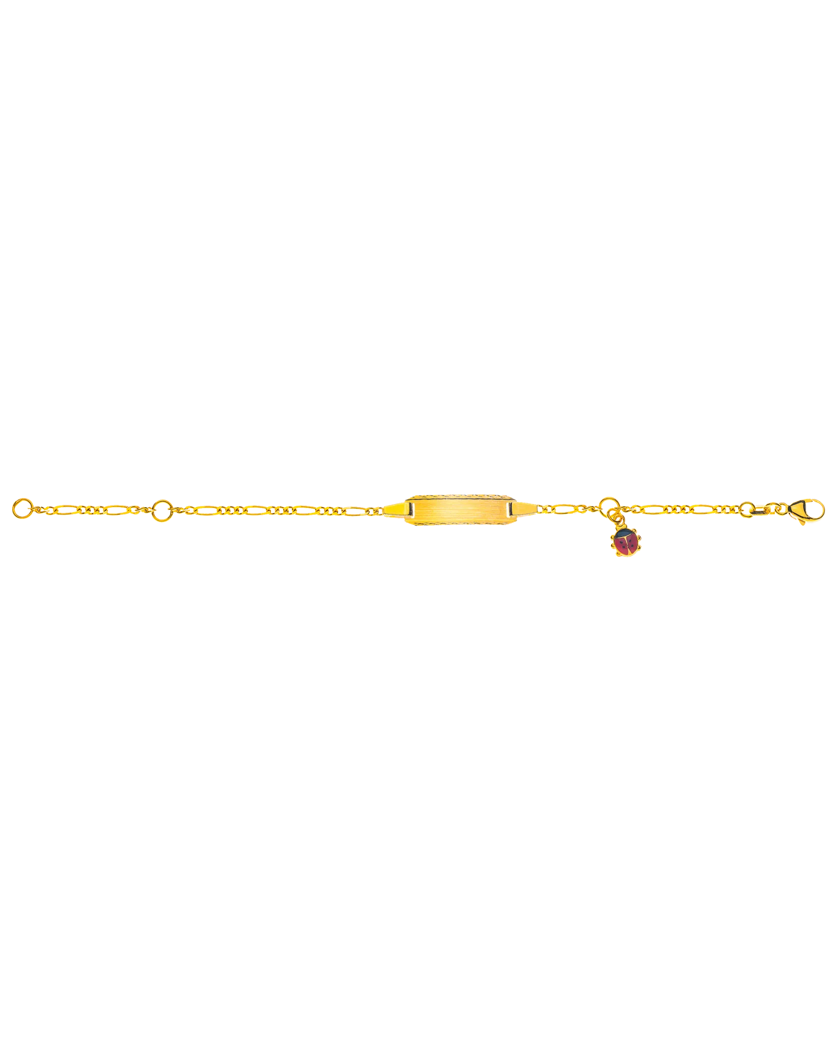 Bracelet d'identité figaro diamantée pour enfants or jaune 750 avec