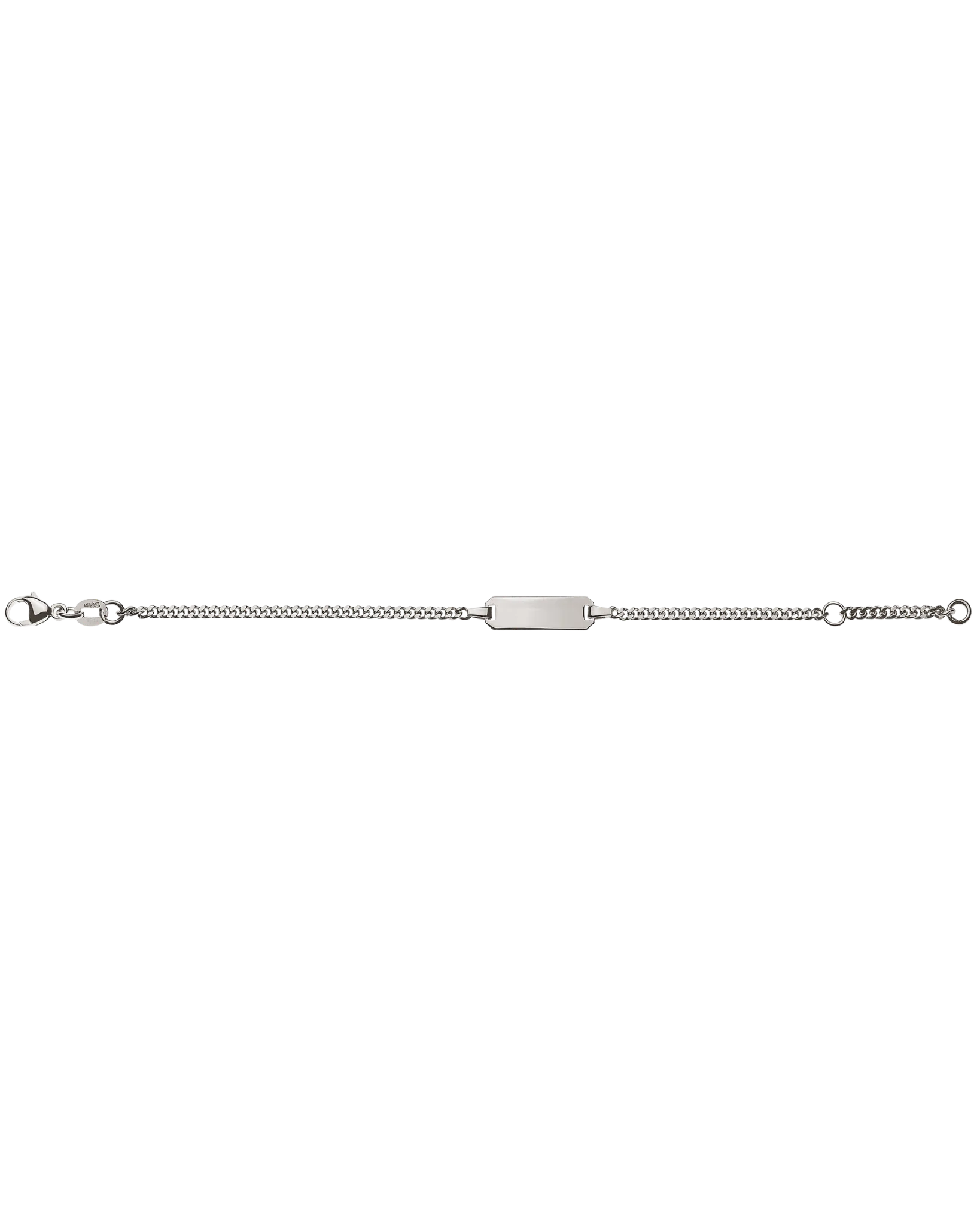 Bracelet d'identité gourmette limée pour enfants or gris 750