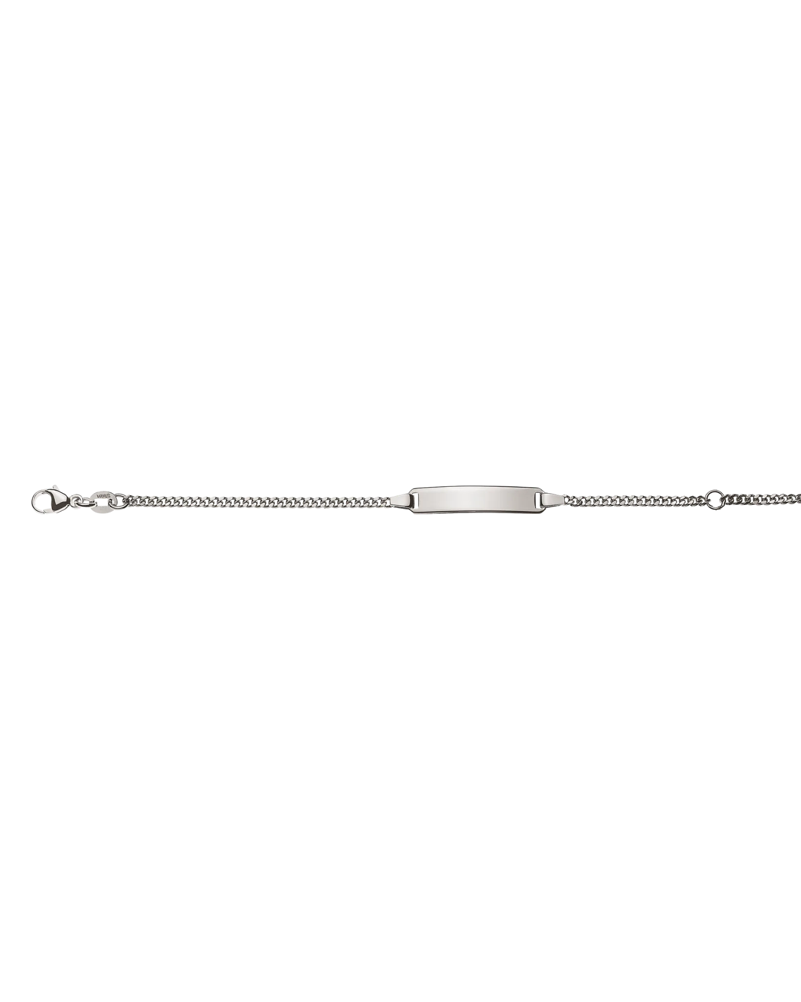 Bracelet d'identité gourmette limée pour enfants or gris 750