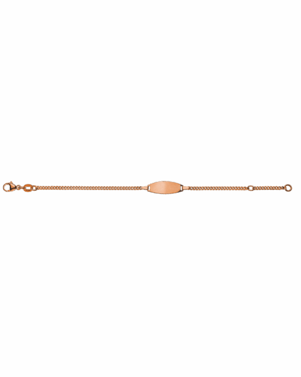 Bébé Bracelet Gourmette Or Rose 750 14cm