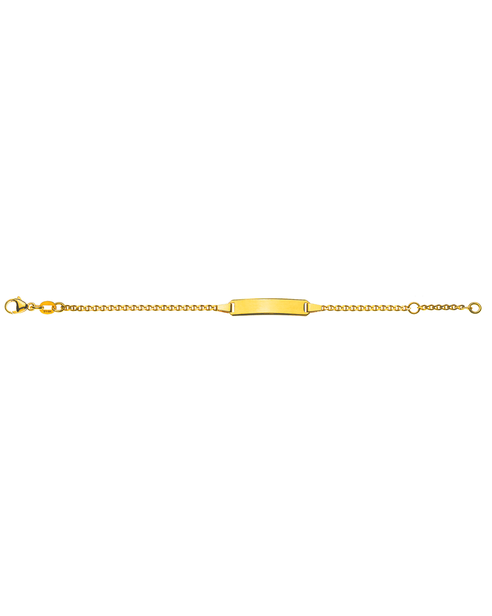 Bracelet d'identité gourmette marine diamantée pour enfants or jaune 375