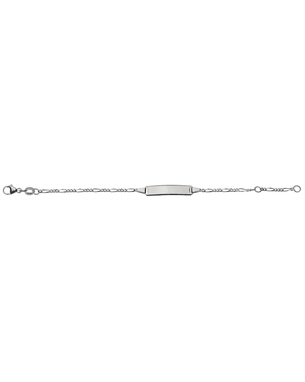 Bracelet d'identité figaro diamantée pour enfants or gris 375