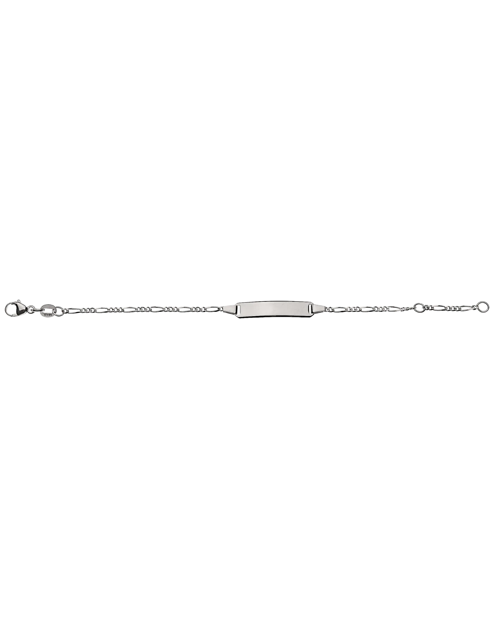 Bracelet d'identité figaro diamantée pour enfants or gris 375