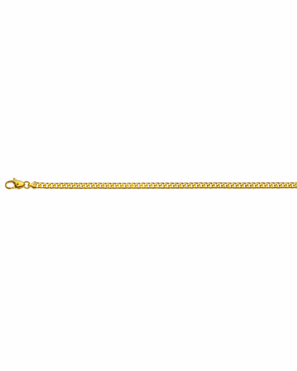 Bracelet gourmette limée or jaune 750 env. 4.0 mm