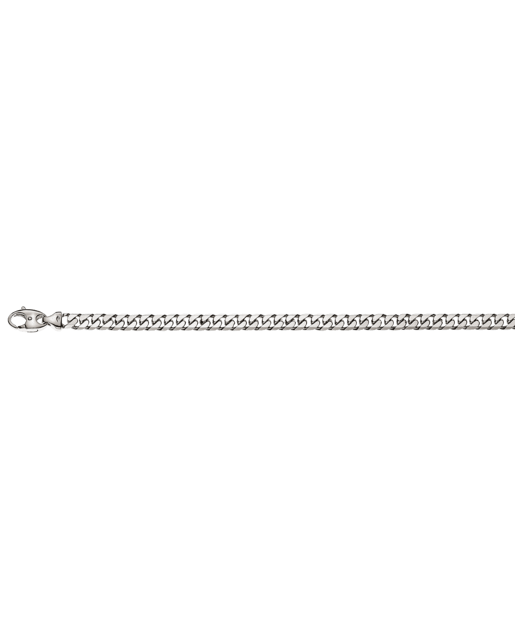 Bracelet gourmette 8-fois limée or gris 750 env. 6.0mm