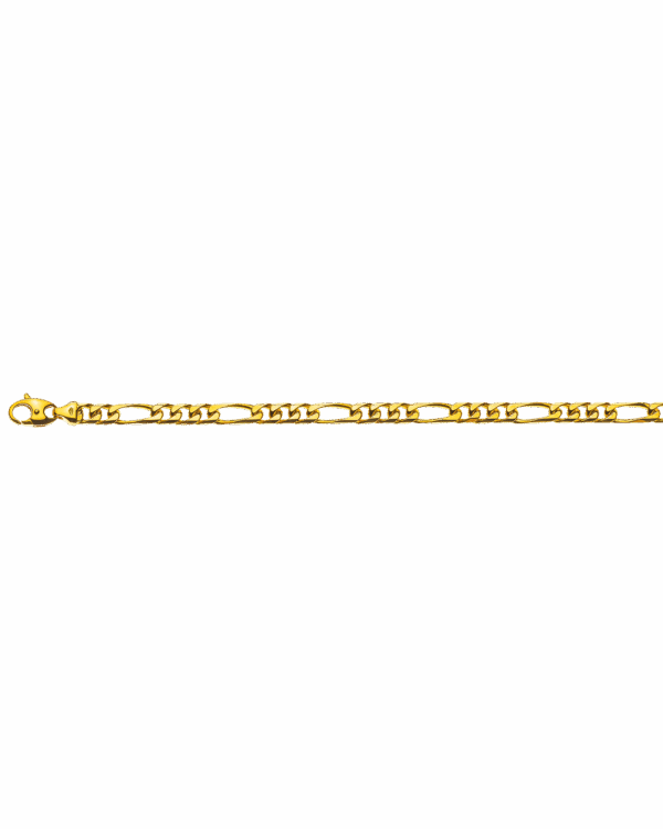Figaro collier 8 fois diamanté or  jaune 750, env. 6.0 mm
