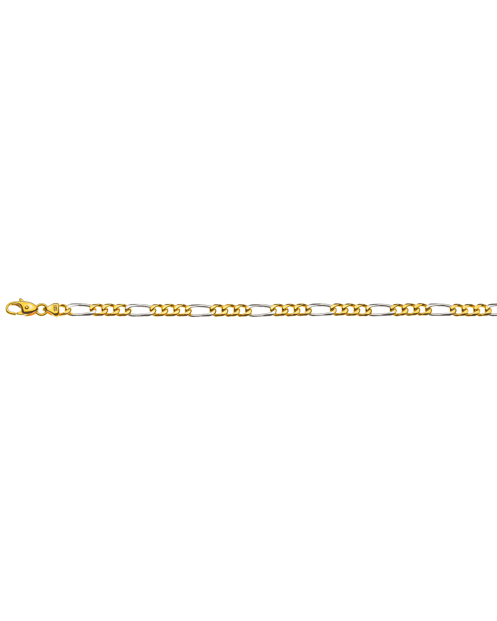 Collier Figaro or bicolore (or jaune/or gris) 750 env.4.5mm