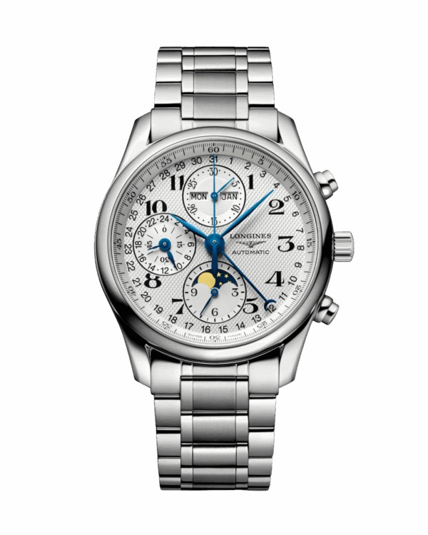 Longines Master Collection Chronograph Moonphase 40mm Blanc Acier