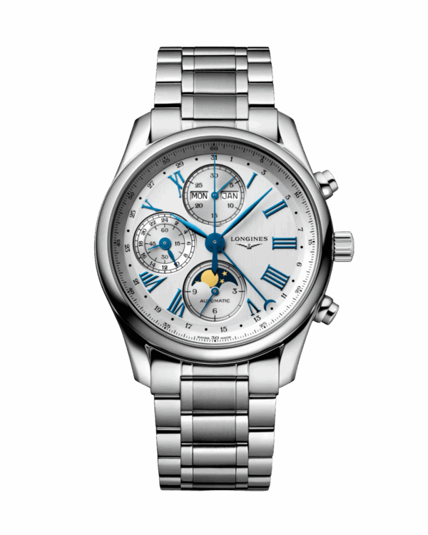 Longines Master Collection Chronograph Moonphase 40mm Blanc2 acier