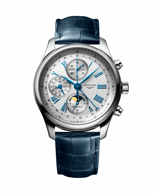 Longines Master Collection Chronograph Moonphase 42mm Argent cuir