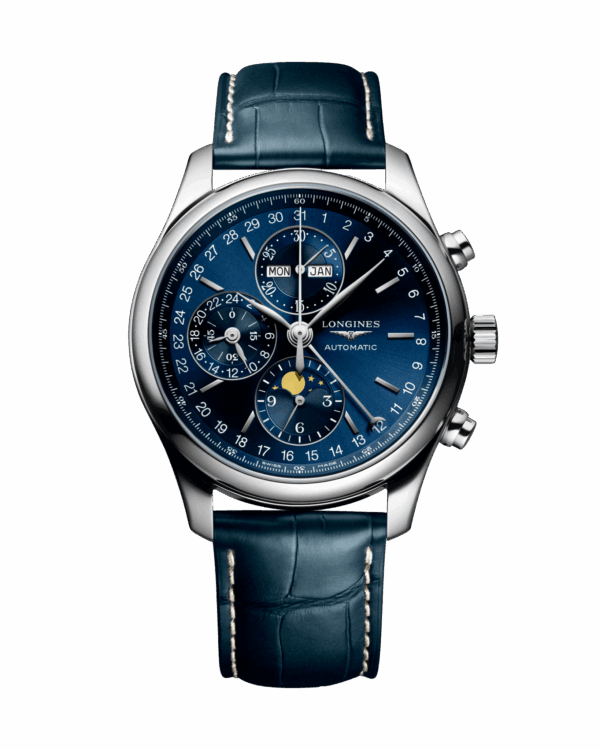 Longines Master Collection Chronograph Moonphase 42mm Bleu cuir