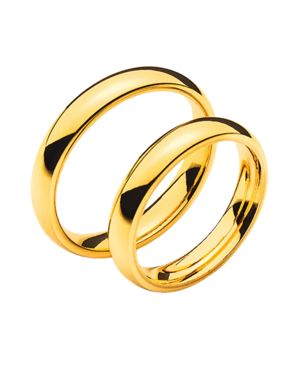 Alliance or jaune 750 bombé demi rond env. 3.9mm