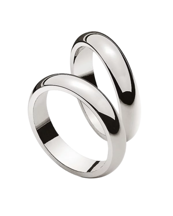 Alliance or gris 750 bombé demi rond env. 4.0mm