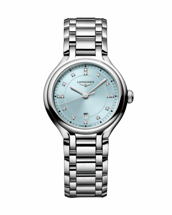 Longines PrimaLuna Diamants 30mm Bleu clair