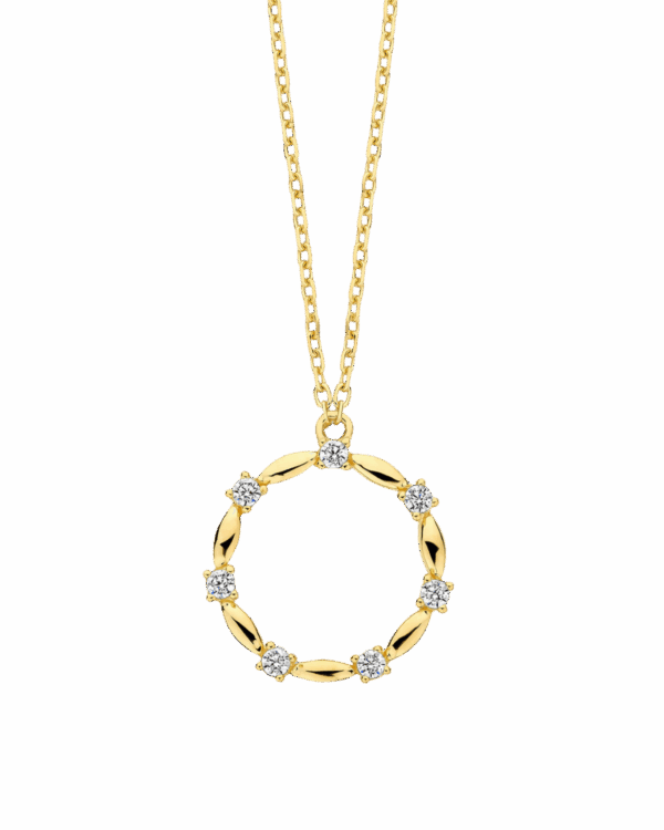 Collier argent 925 doré zirconia | Gil Bonnet & Fils
