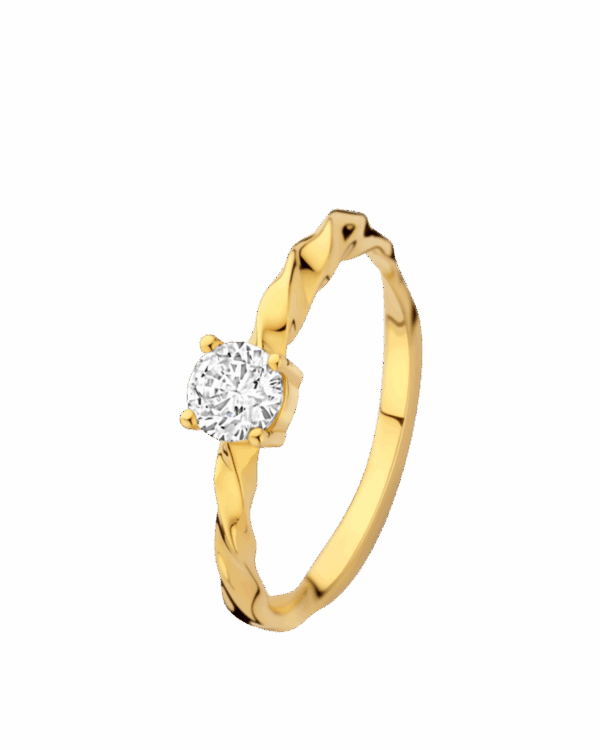 Bague argent 925 doré zirconia | Gil Bonnet & Fils