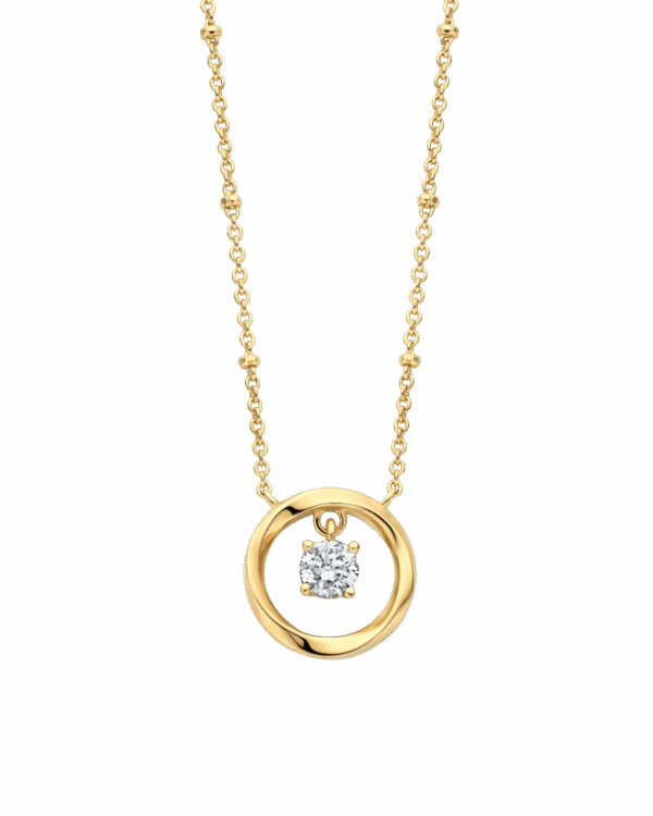Collier argent 925 doré zirconia | Gil Bonnet & Fils