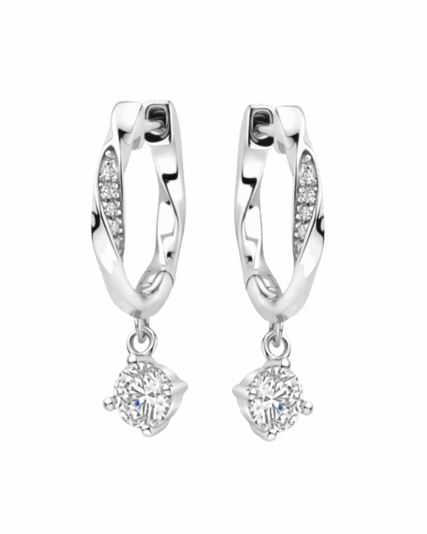 Créoles argent 925 rhodié zirconia | Gil Bonnet & Fils