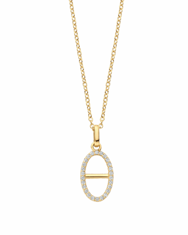 Collier argent 925 doré zirconia | Gil Bonnet & Fils
