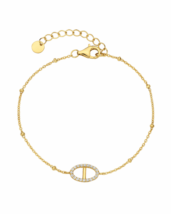 Bracelet argent 925 doré zirconia | Gil Bonnet & Fils