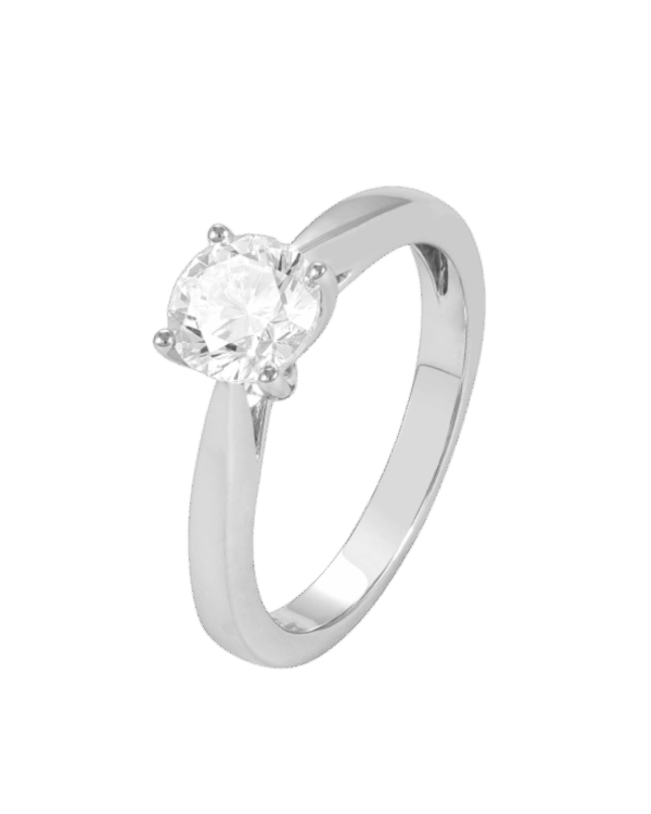 Solitaire en platine 950 avec diamant 1.05 ct
