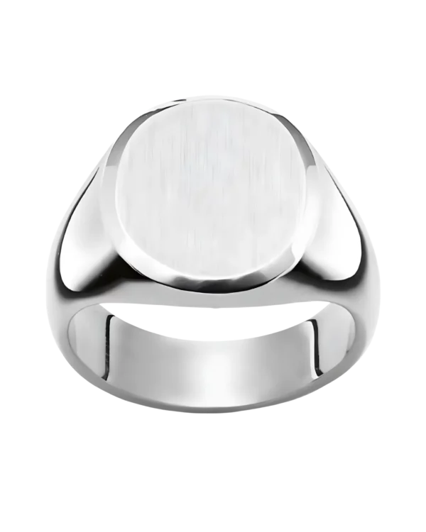 Chevalière homme ronde argent 925 rhodié – Pfalzer SC21