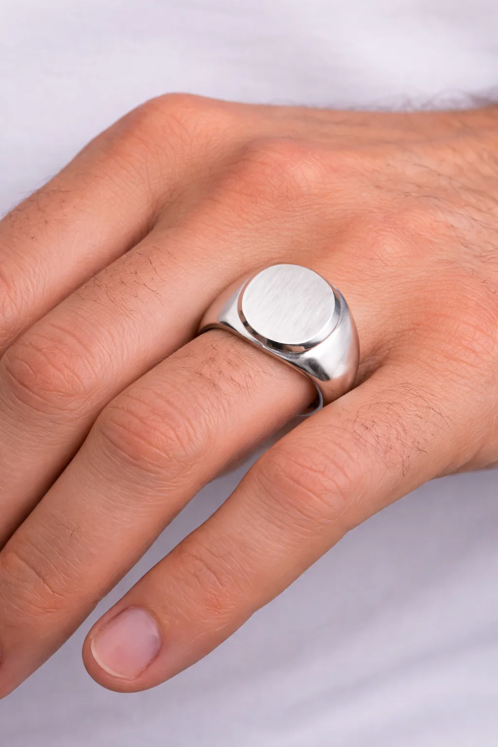 Chevalière homme ronde argent 925 rhodié – Pfalzer SC21 – Image 2