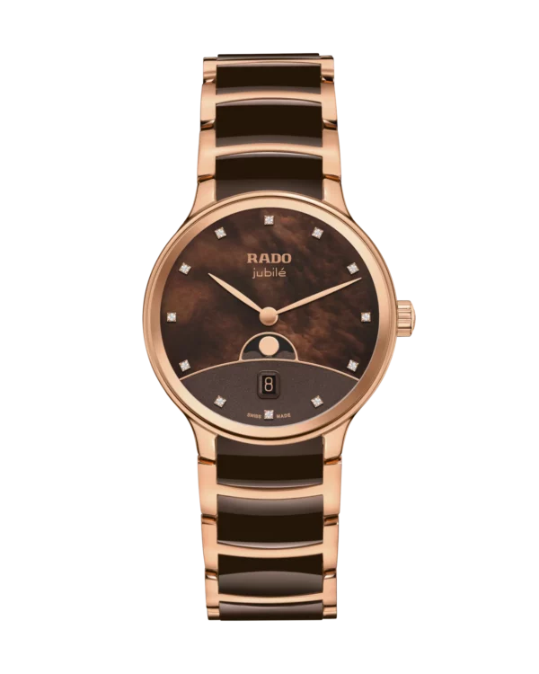 Rado Centrix Moonphase Diamonds Brun