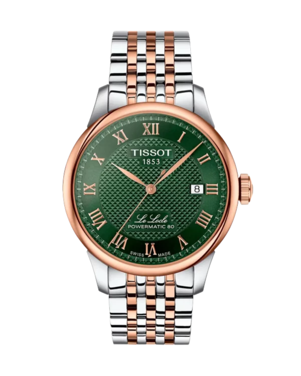 Tissot Le Locle 39.3mm PVD or rose Vert