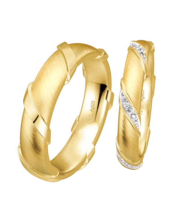 Alliance Breuning Silver Partner Rings argent 925 bicolore diamants 4 mm