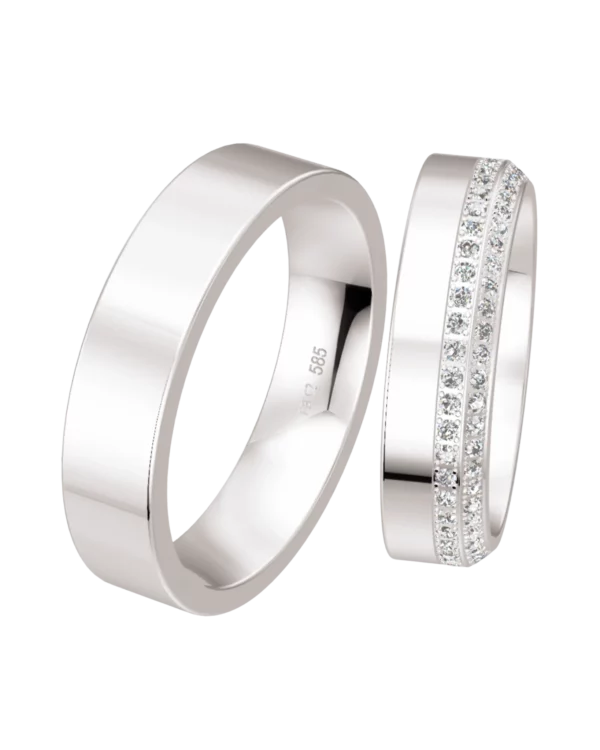 Alliance Breuning Side Stone or blanc 585 diamants 5.5 mm