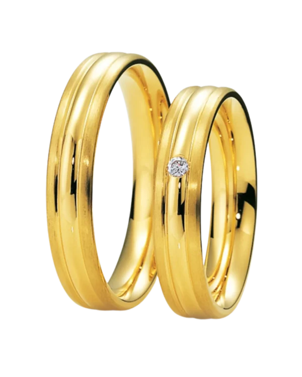 Alliance Breuning Classic or jaune 585 diamant 4.5 mm