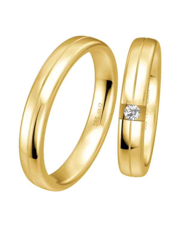Alliance Breuning Classic or jaune 585 diamant 4 mm