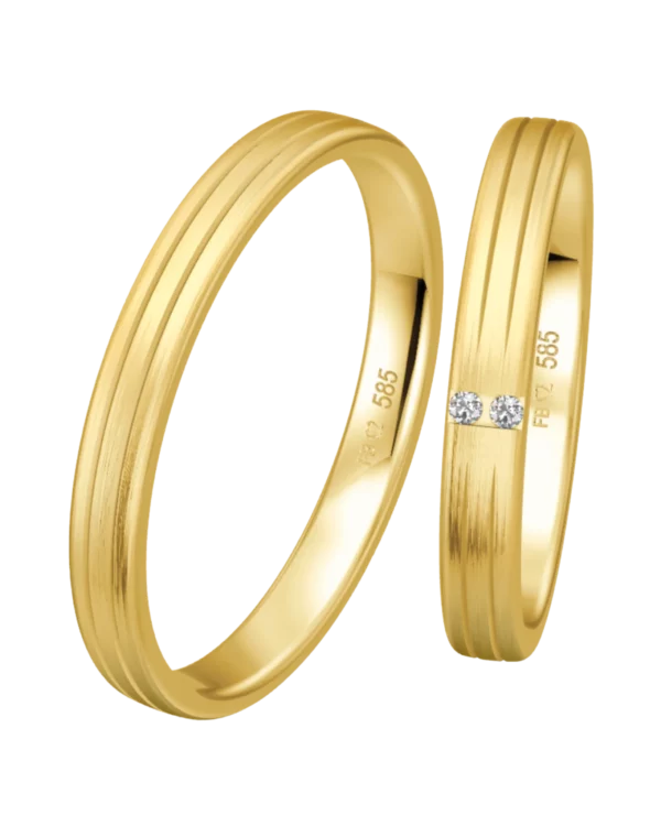 Alliance Breuning Diamond Line or jaune 585 diamant 3 mm