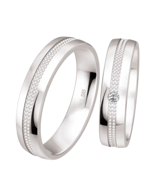 Alliance Breuning Perlage or blanc 585 diamant 5 mm