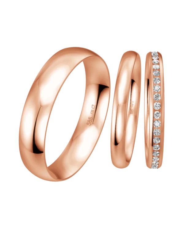 Alliance Breuning or rouge 585 poli 2.5 mm diamants